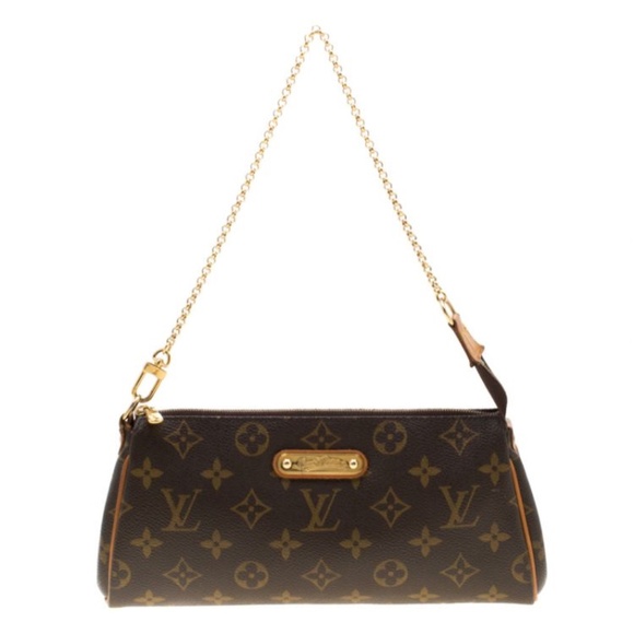Authentic Louis Vuitton Monogram Canvas Eva Pochette Bag Brown - Picture 4 of 15